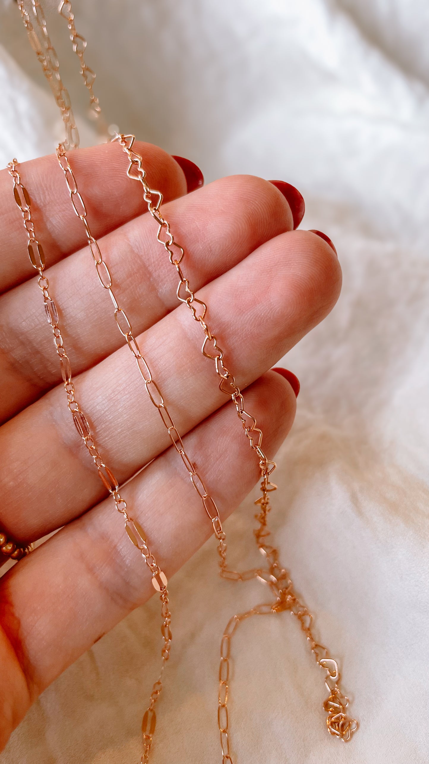 Habibti Heart Chain in 14k ROSE gf // RESERVATION for IN-PERSON Permanent Jewelry