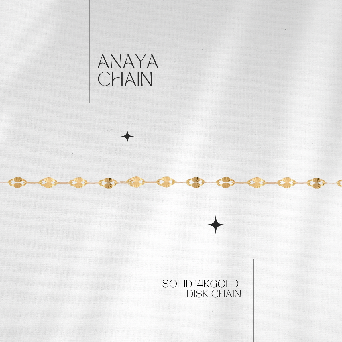 Anaya Solid Gold Starburst Chain // RESERVATION for IN-PERSON Permanent Jewelry