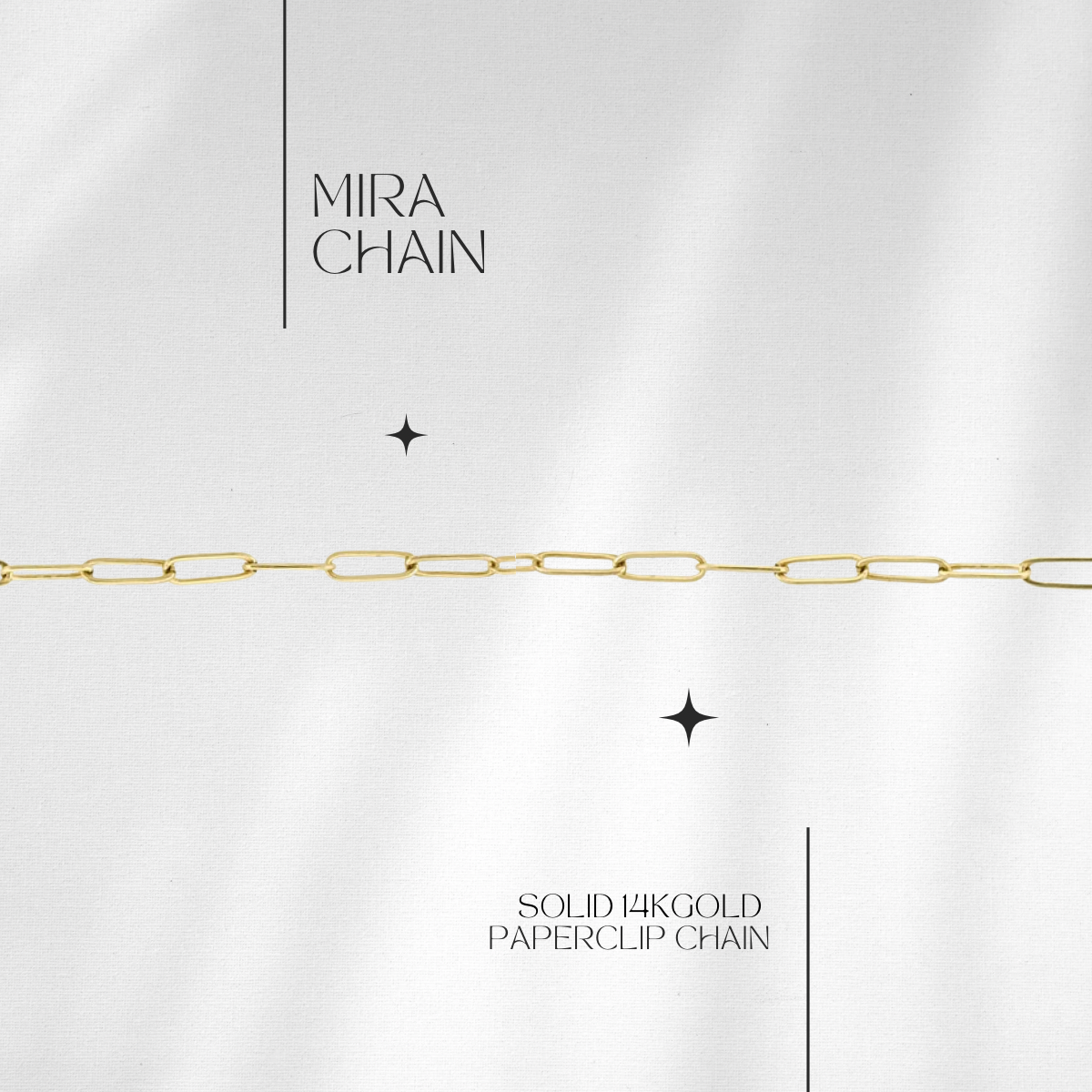 Mira Solid Gold Paperclip Chain // RESERVATION for IN-PERSON Permanent Jewelry