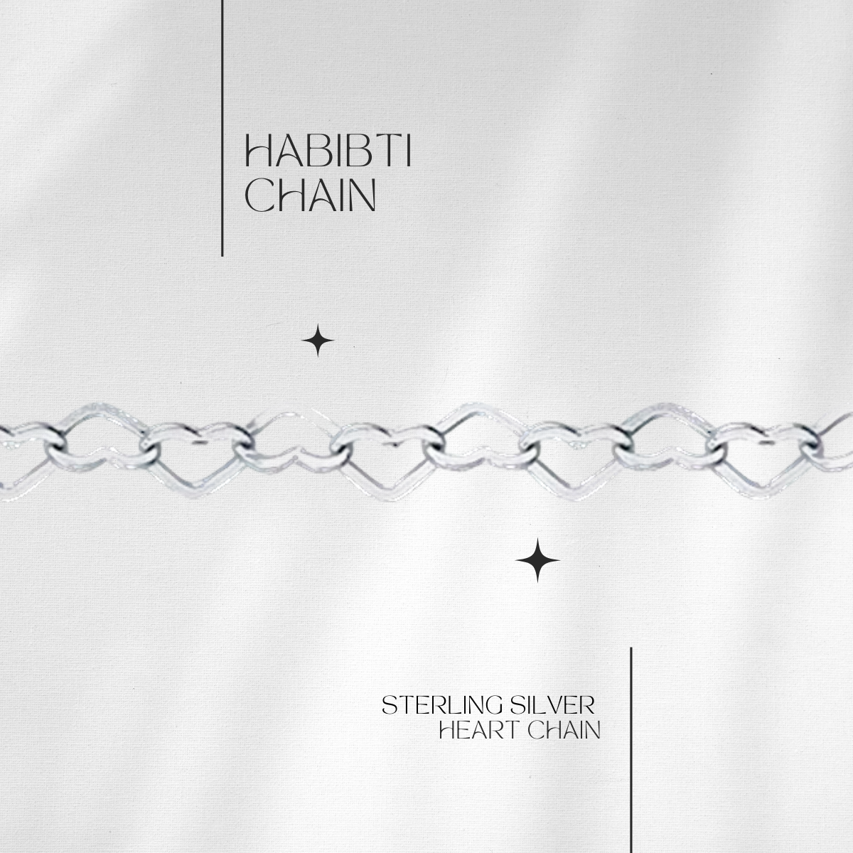 Habibti Heart Chain in Sterling // RESERVATION for IN-PERSON Permanent Jewelry