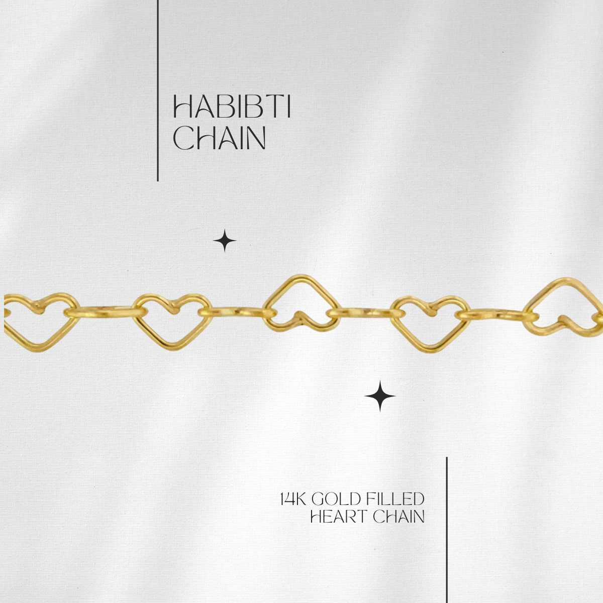 Habibti Heart Chain in 14k gf // RESERVATION for IN-PERSON Permanent Jewelry