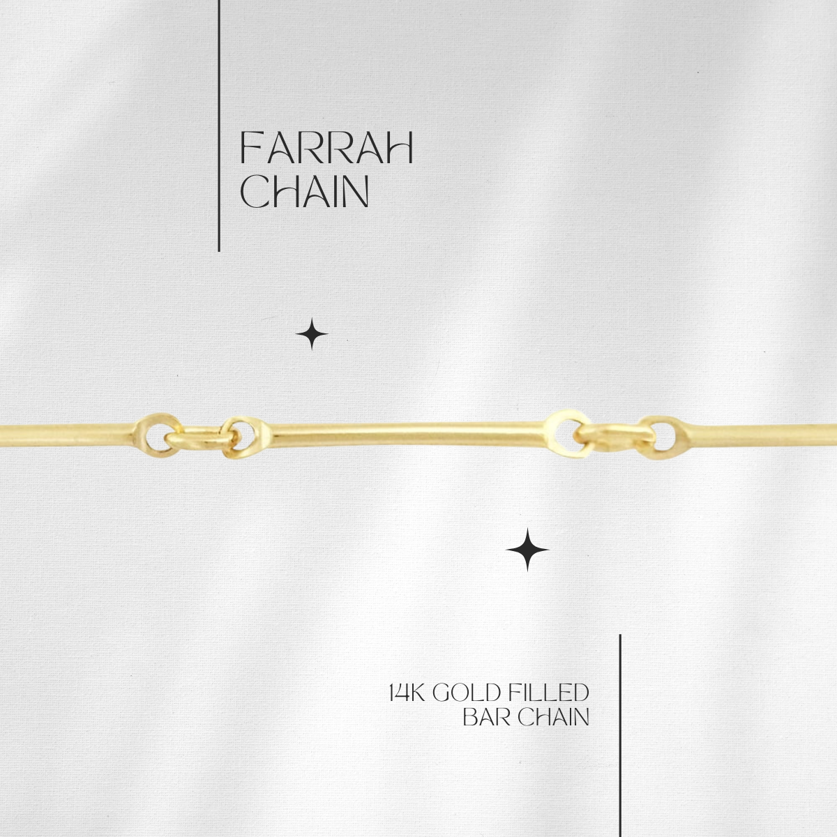 Farrah Bar Chain in 14k gf // RESERVATION for IN-PERSON Permanent Jewelry