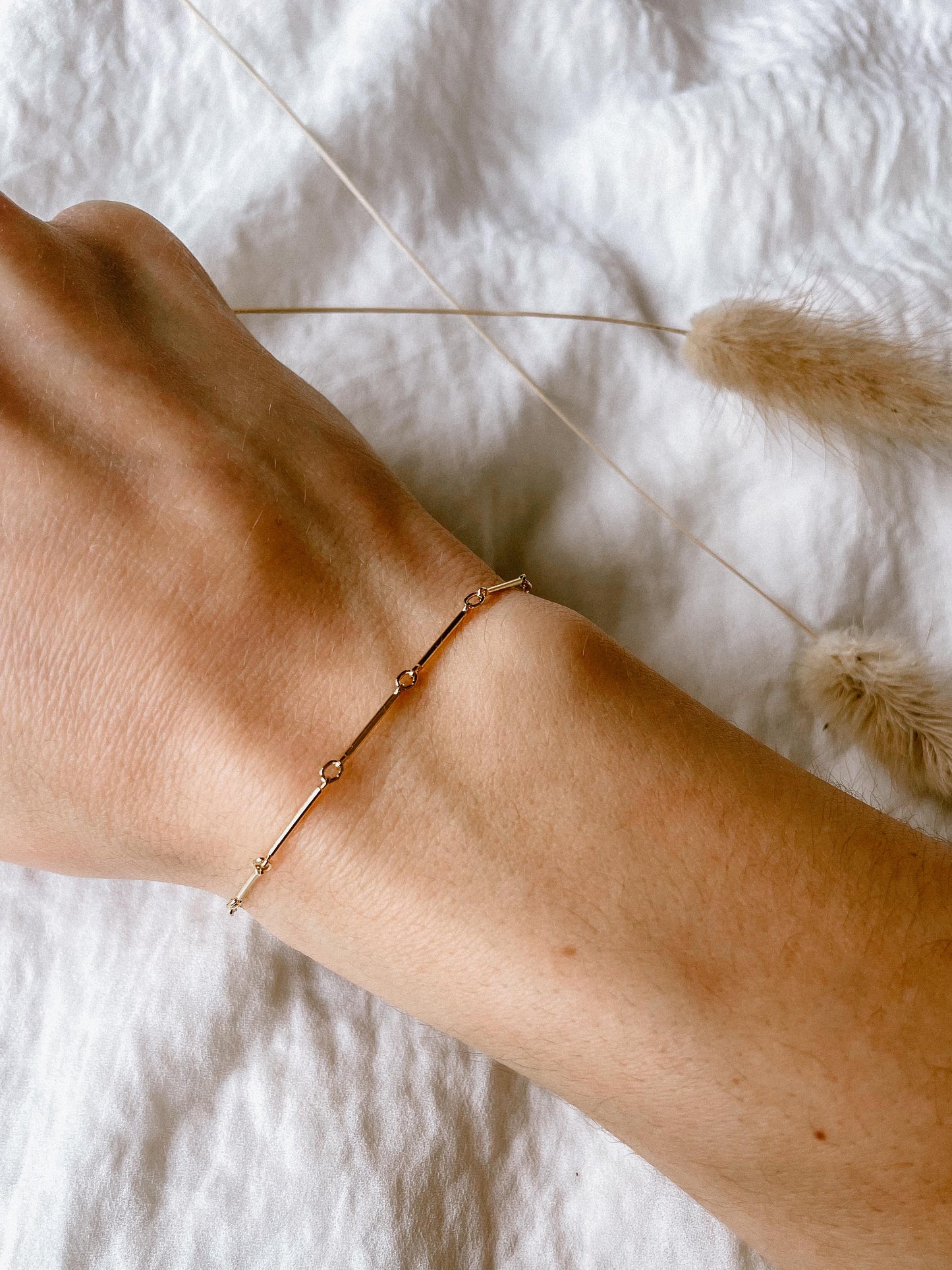 Farrah Bar Chain in 14k gf // RESERVATION for IN-PERSON Permanent Jewelry
