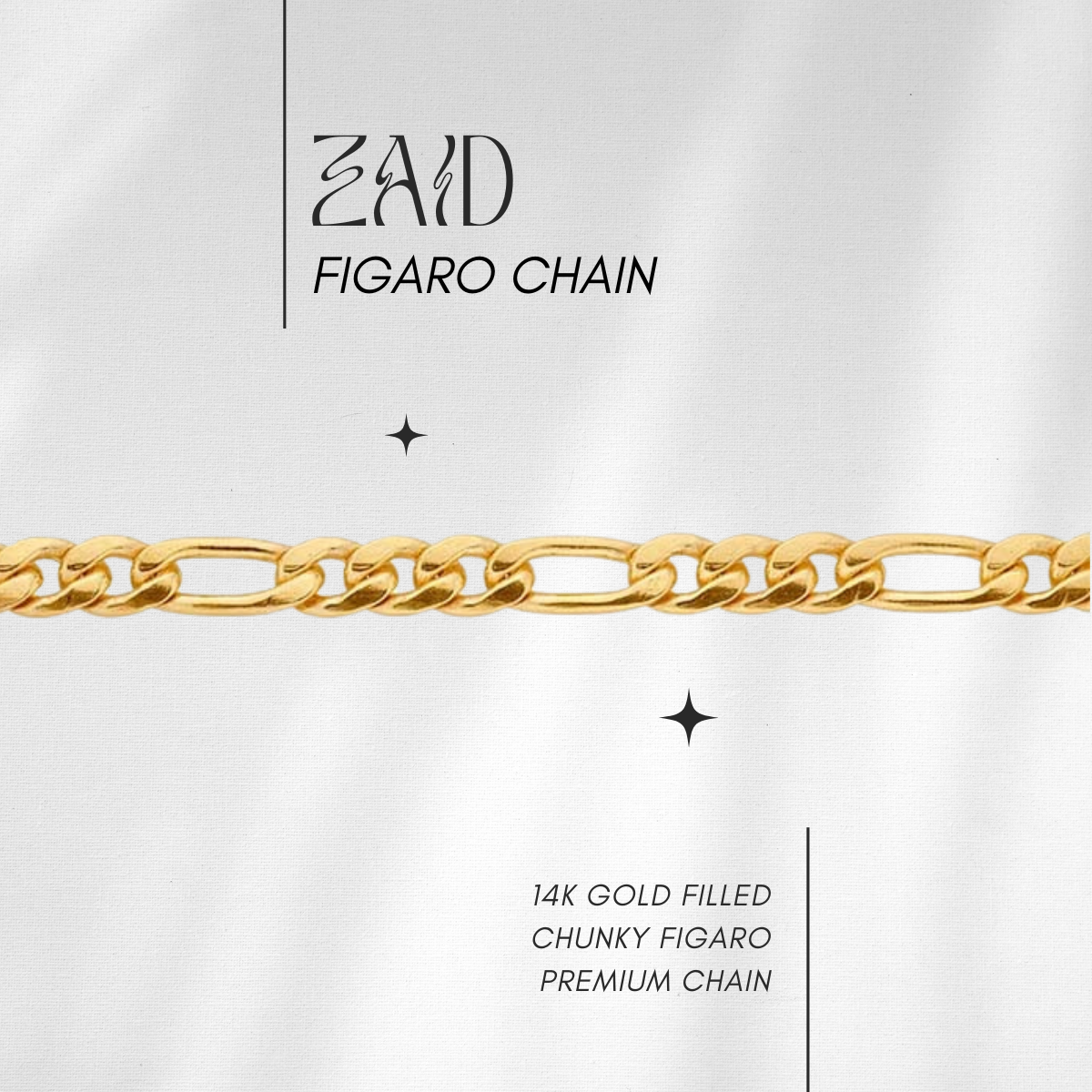 Zaid Premium Figaro Chain in 14k Gold Filled // RESERVATION  for IN-PERSON Permanent Jewelry (Copy) (Copy)