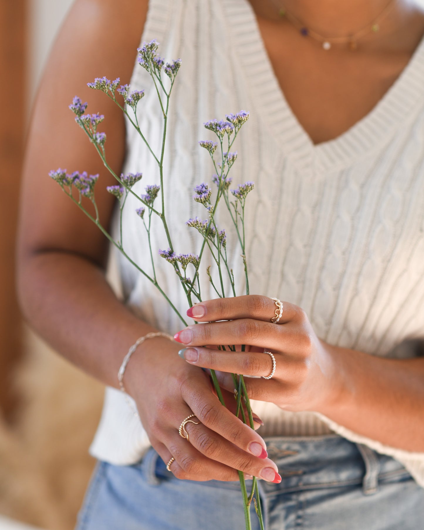 Pearla Beaded Ring // authentic freshwater pearls