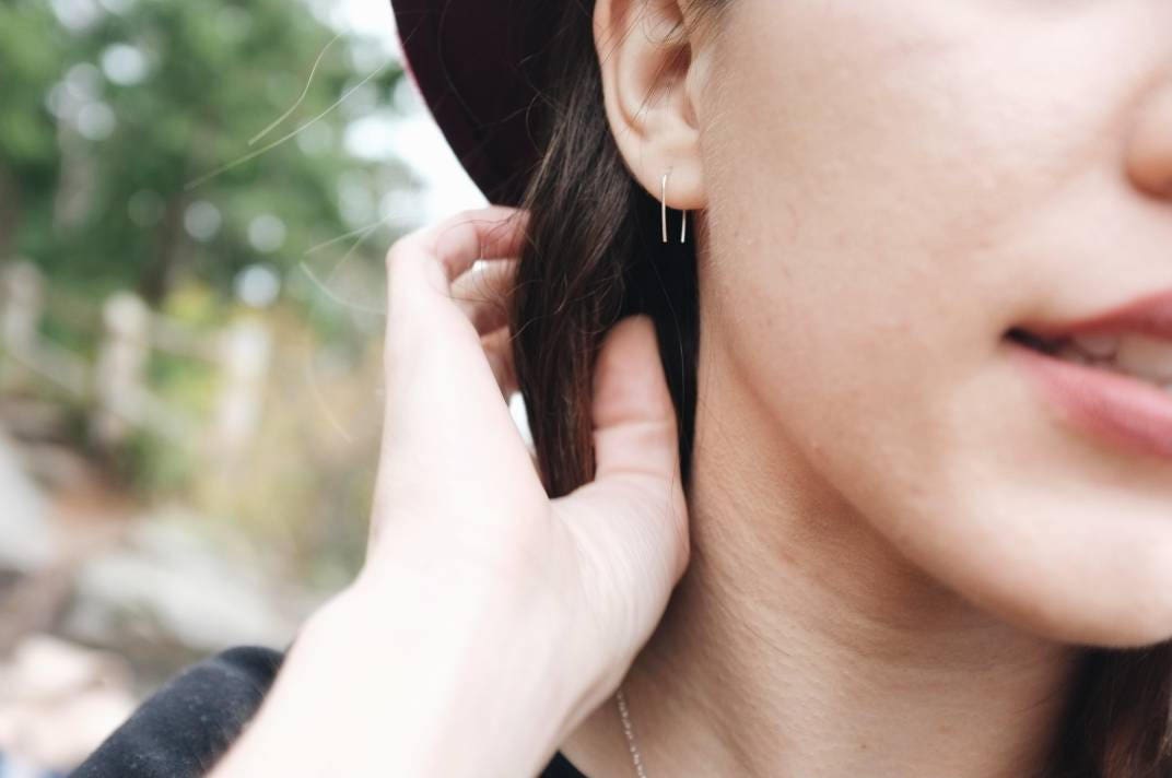 Zion Earrings // Horseshoe Threaders // Sterling or 14k GF