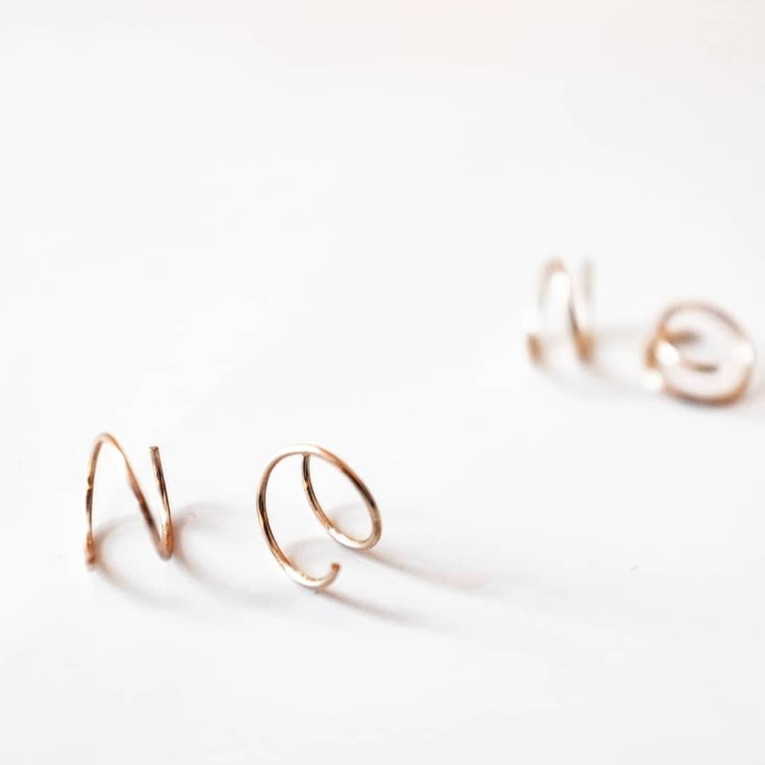 Muri Illusion Threader Double Hoops // 14k GF or Silver