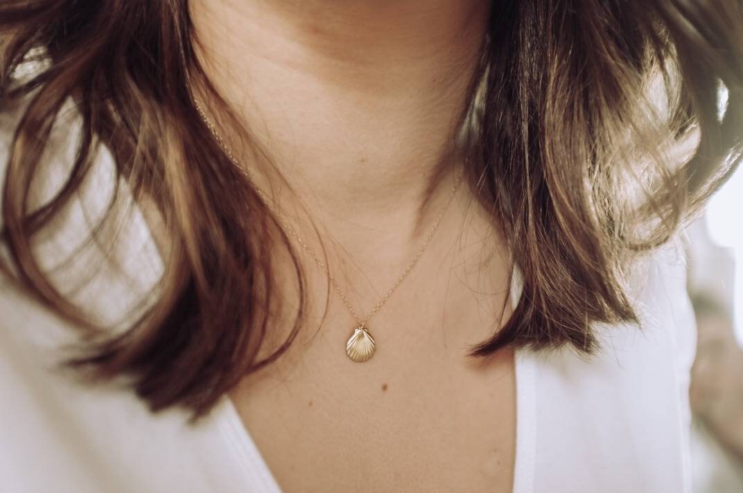 Brighter Days Shell Charm Necklace // 14k GF