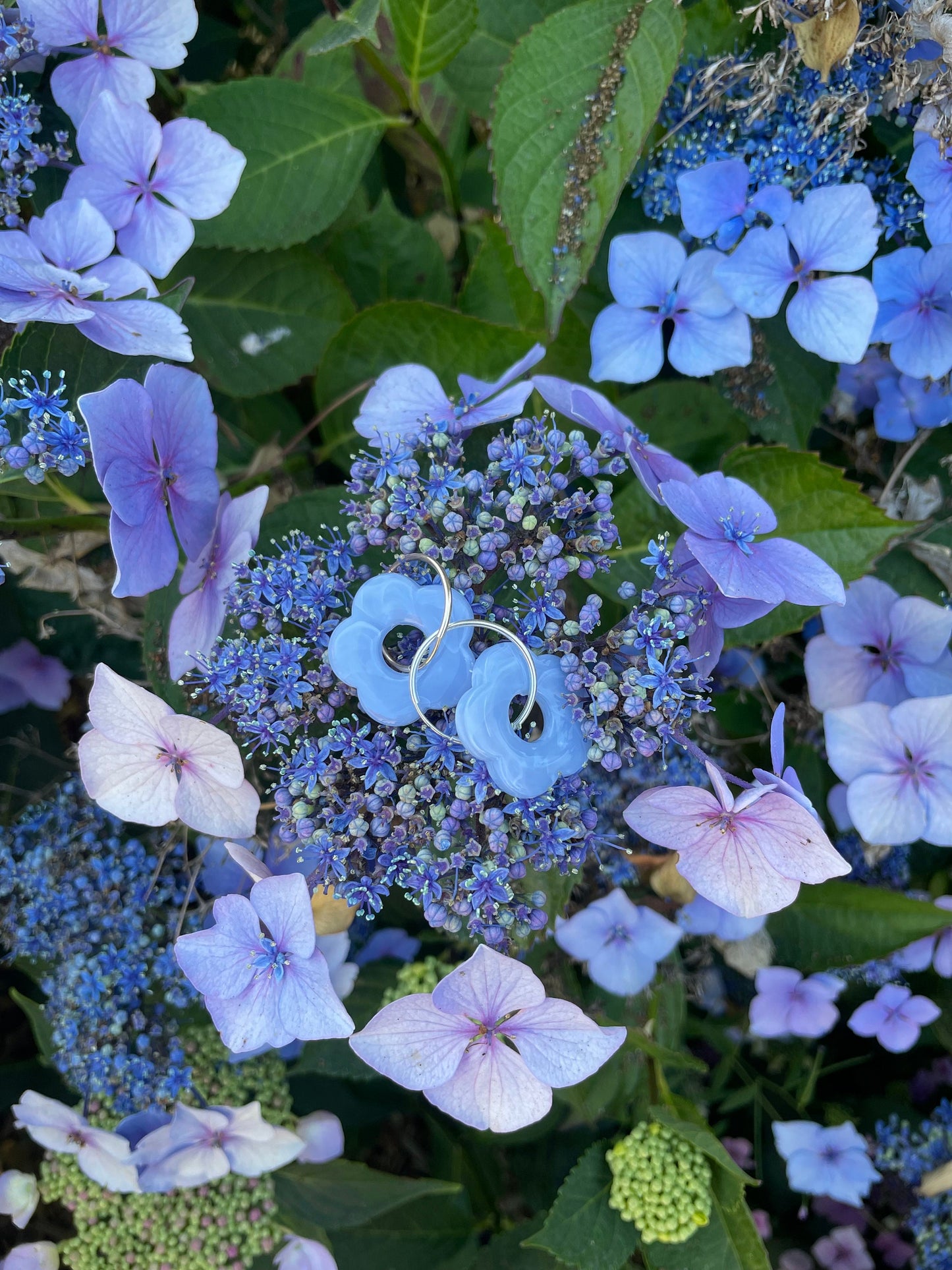 Garden Party Interchangeable Hoops // 9 Colors // 14k GF or Sterling