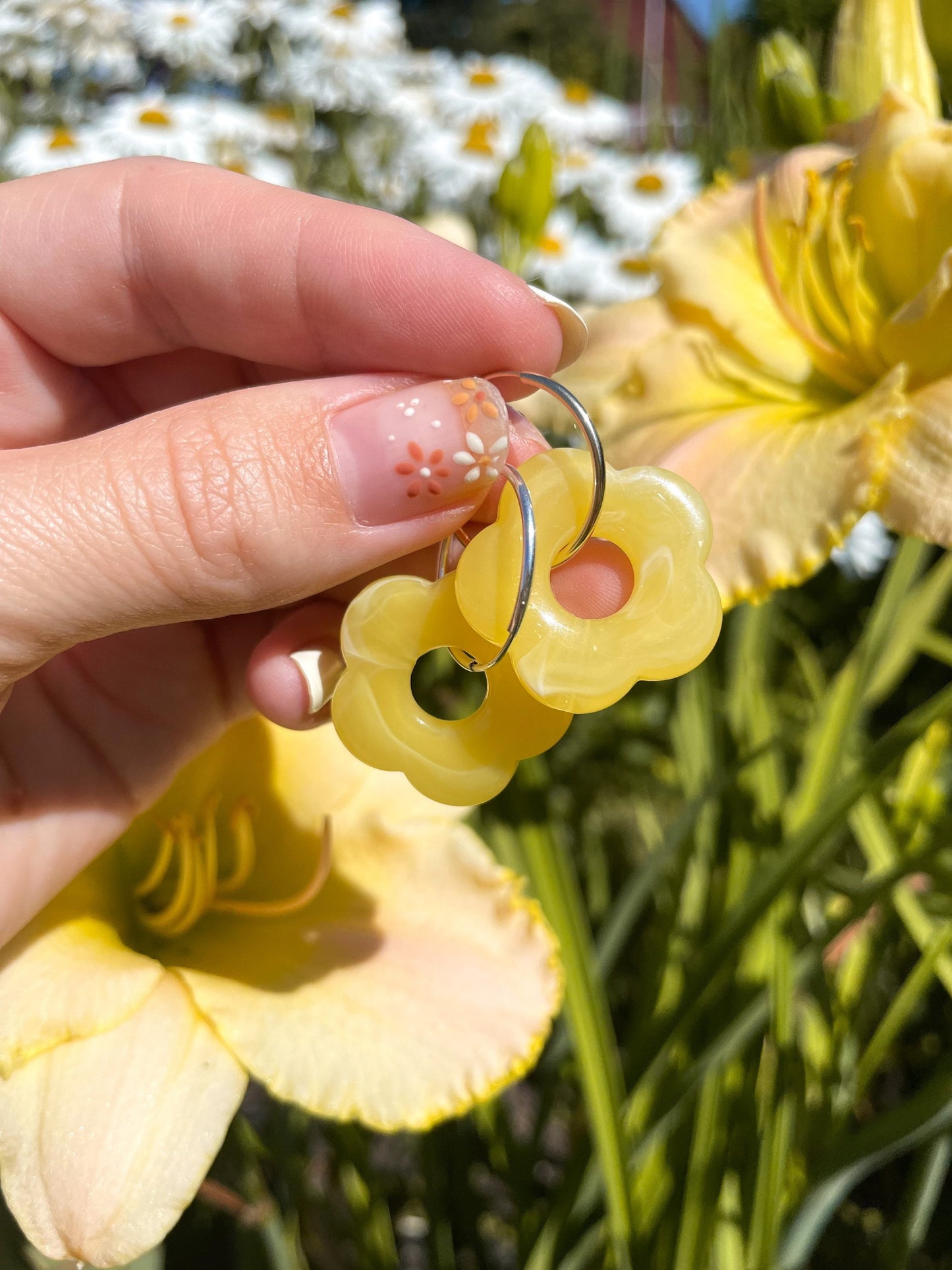 Garden Party Interchangeable Hoops // 9 Colors // 14k GF or Sterling