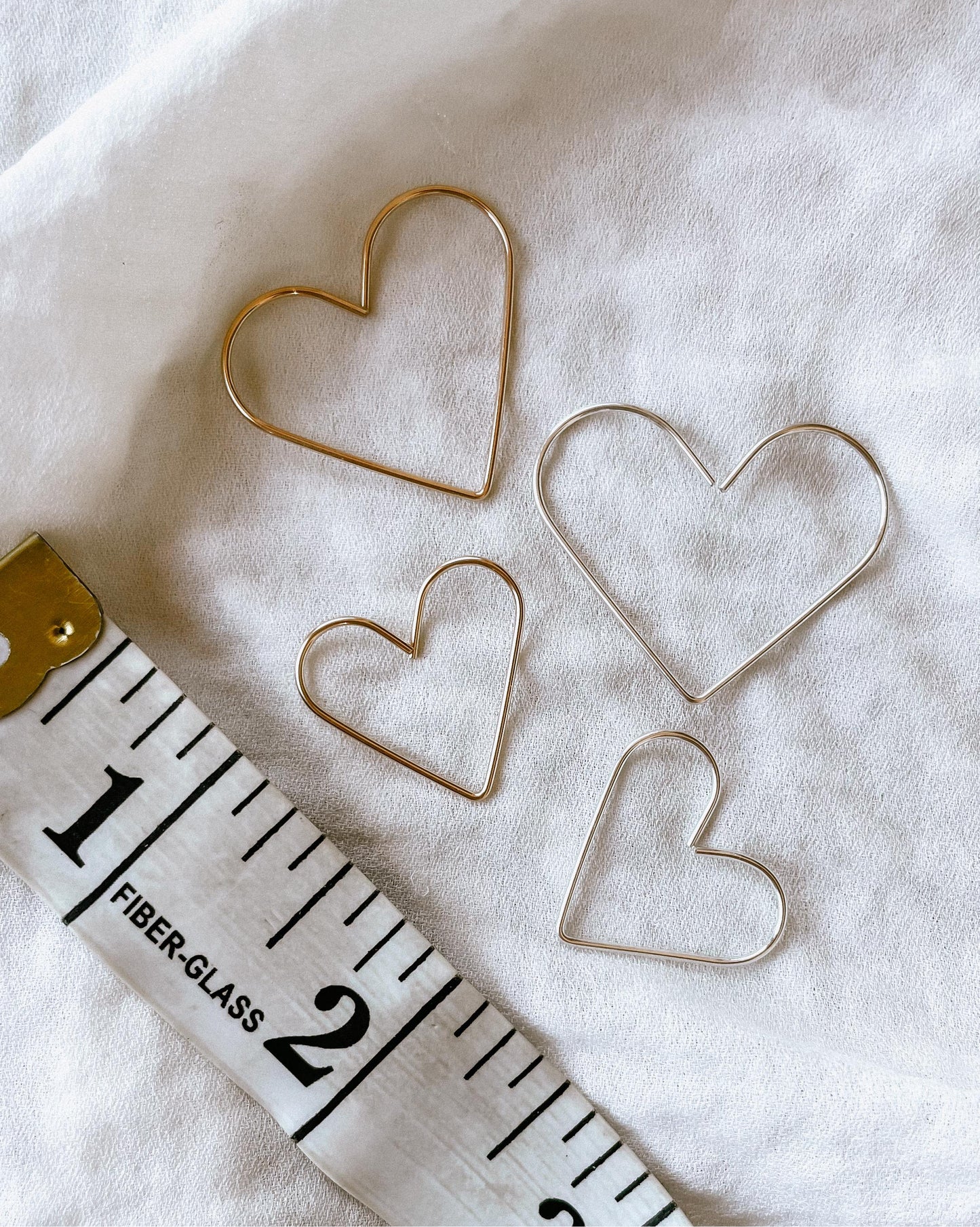 Cupid Heart Hoops // Sterling or 14k GF