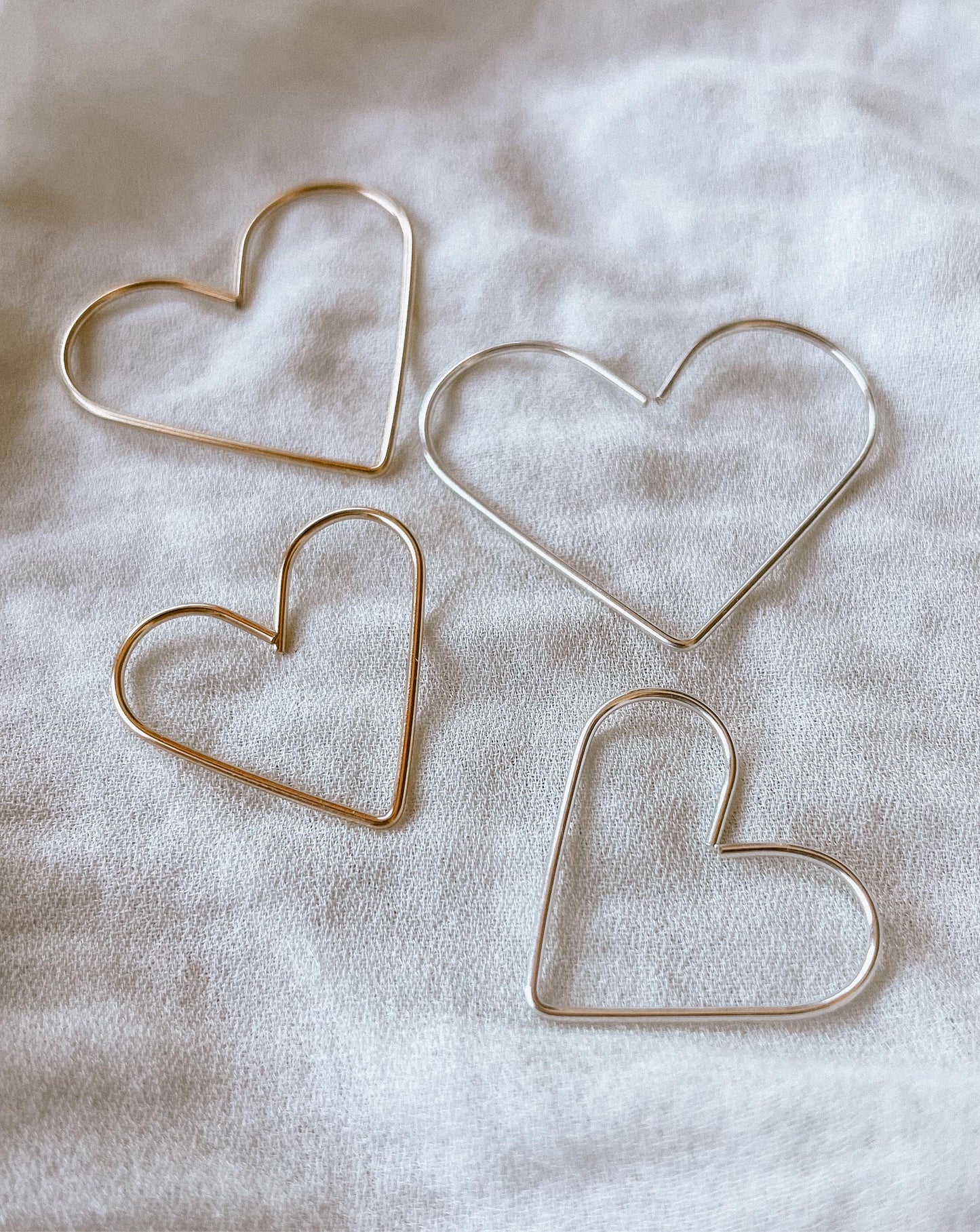 Cupid Heart Hoops // Sterling or 14k GF